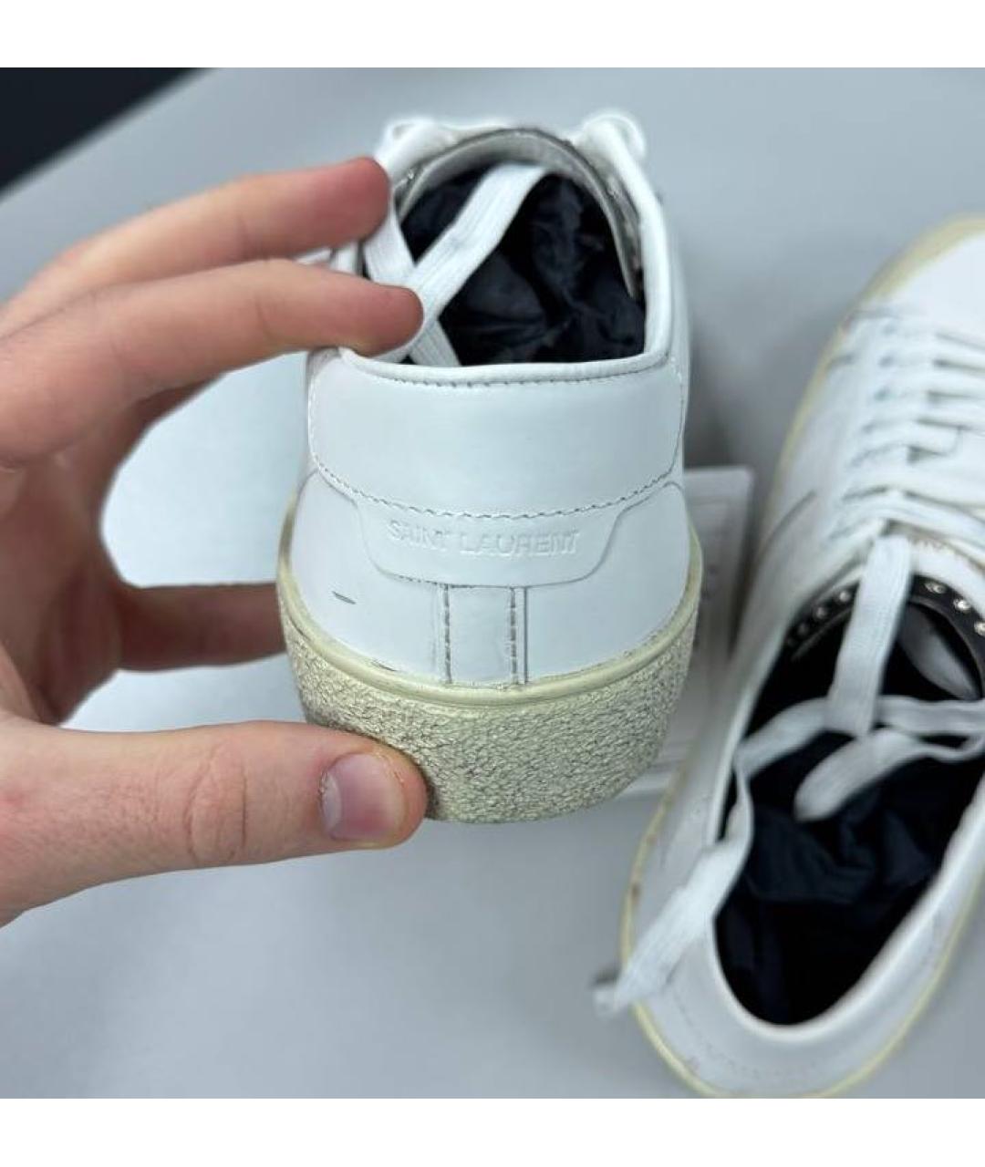 SAINT LAURENT Белые кожаные кеды, фото 5