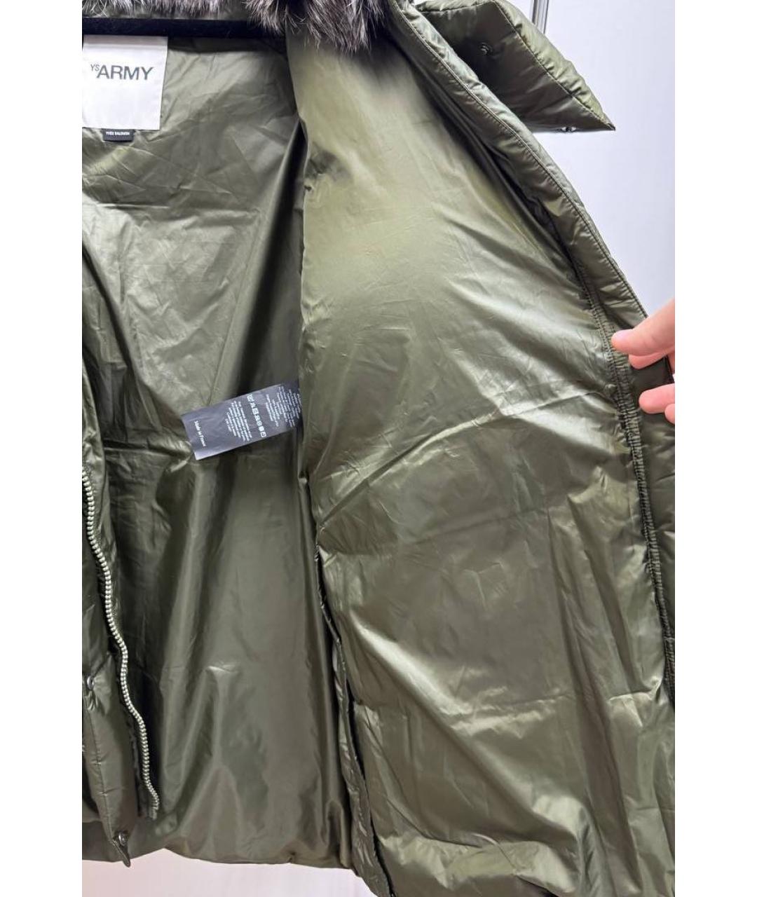 ARMY YVES SALOMON Хаки полиамидовый пуховик, фото 3