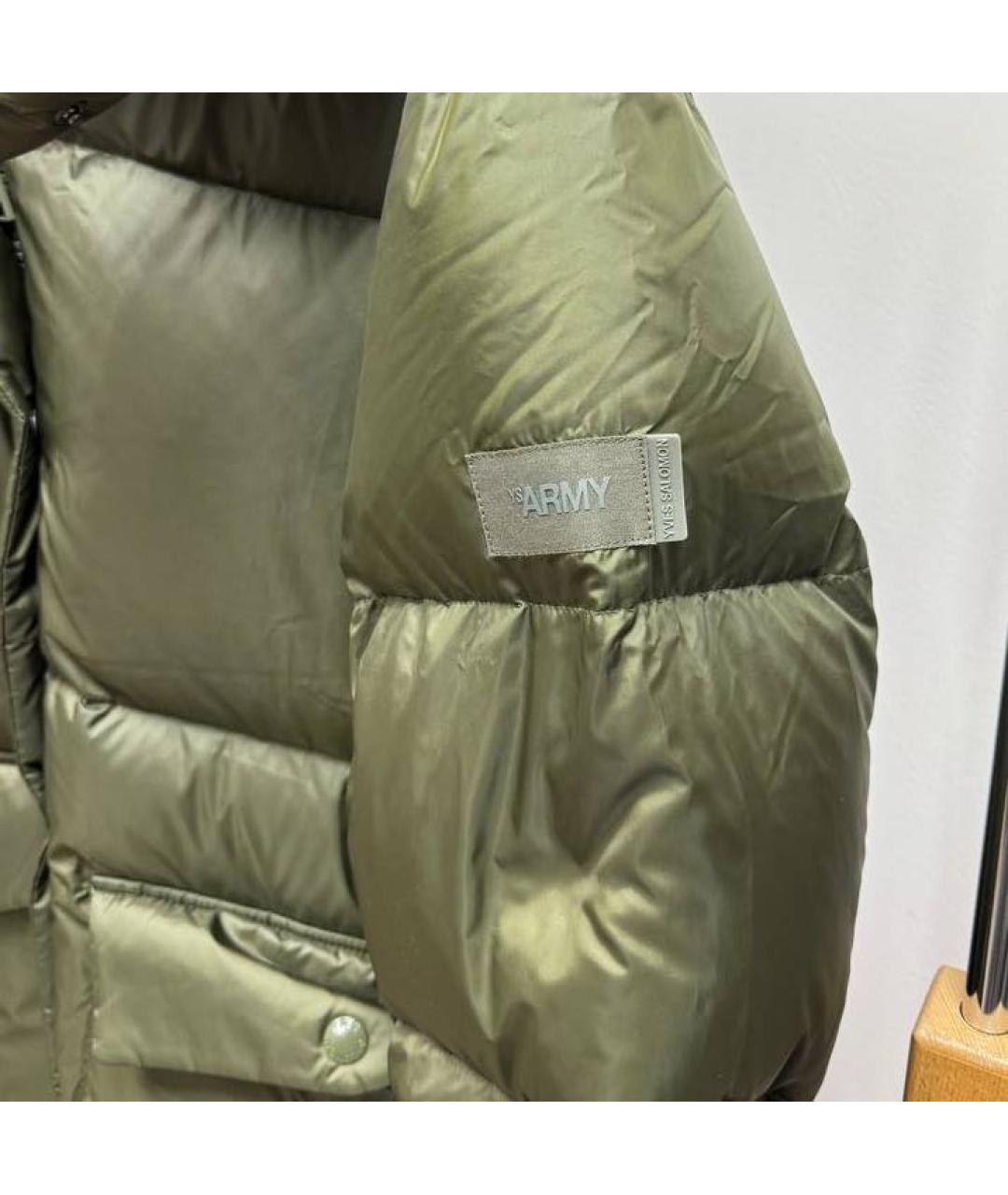 ARMY YVES SALOMON Хаки полиамидовый пуховик, фото 6