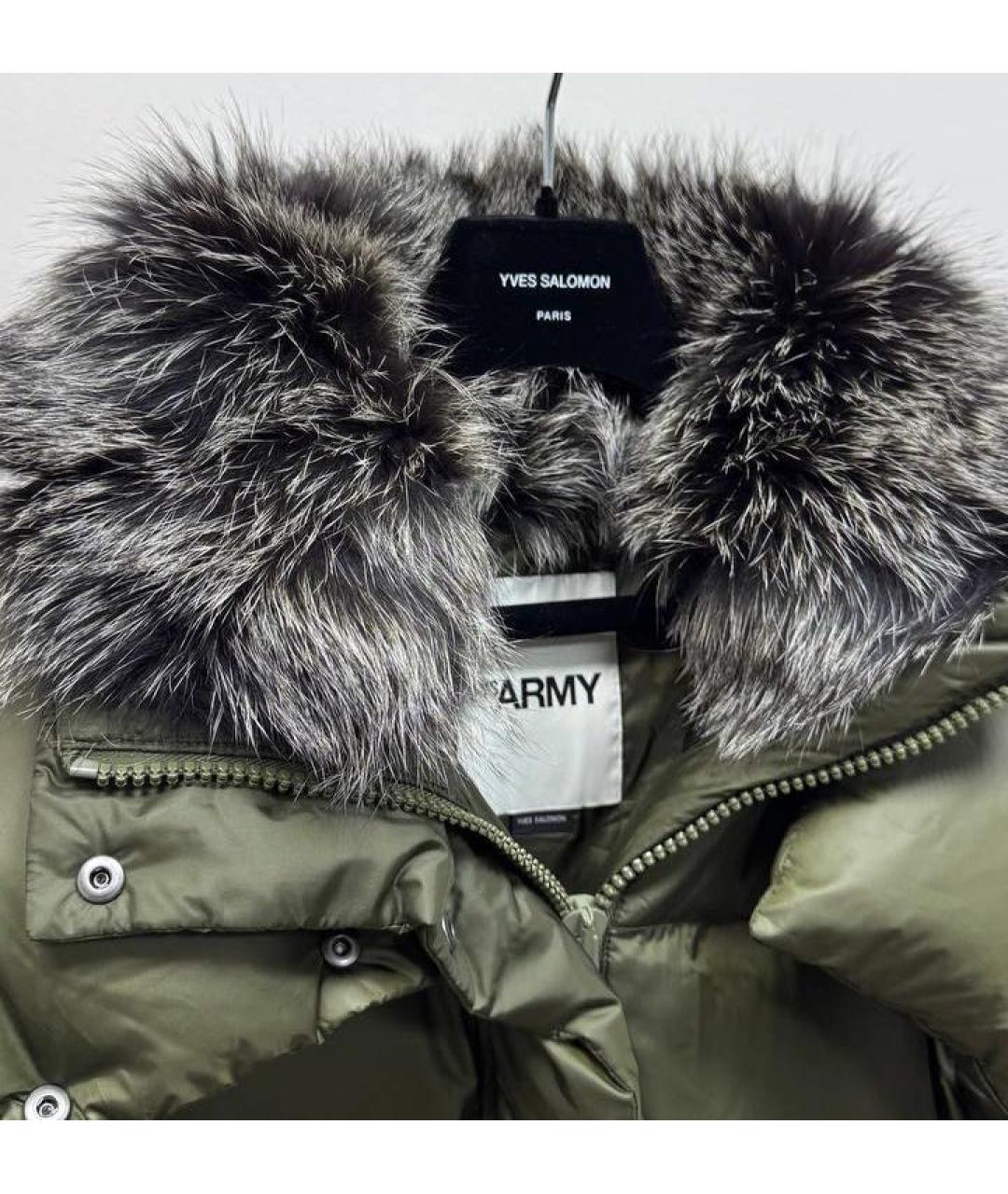 ARMY YVES SALOMON Хаки полиамидовый пуховик, фото 4