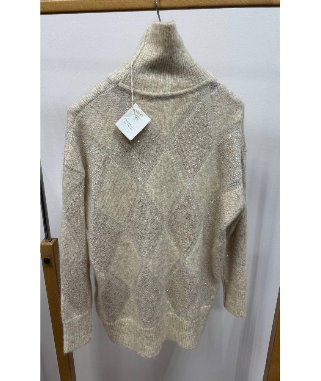 BRUNELLO CUCINELLI Бежевый кашемировый джемпер / свитер, фото 2