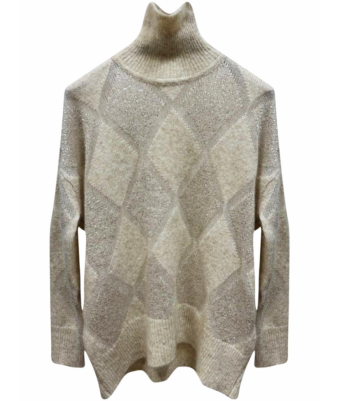 BRUNELLO CUCINELLI Бежевый кашемировый джемпер / свитер, фото 1