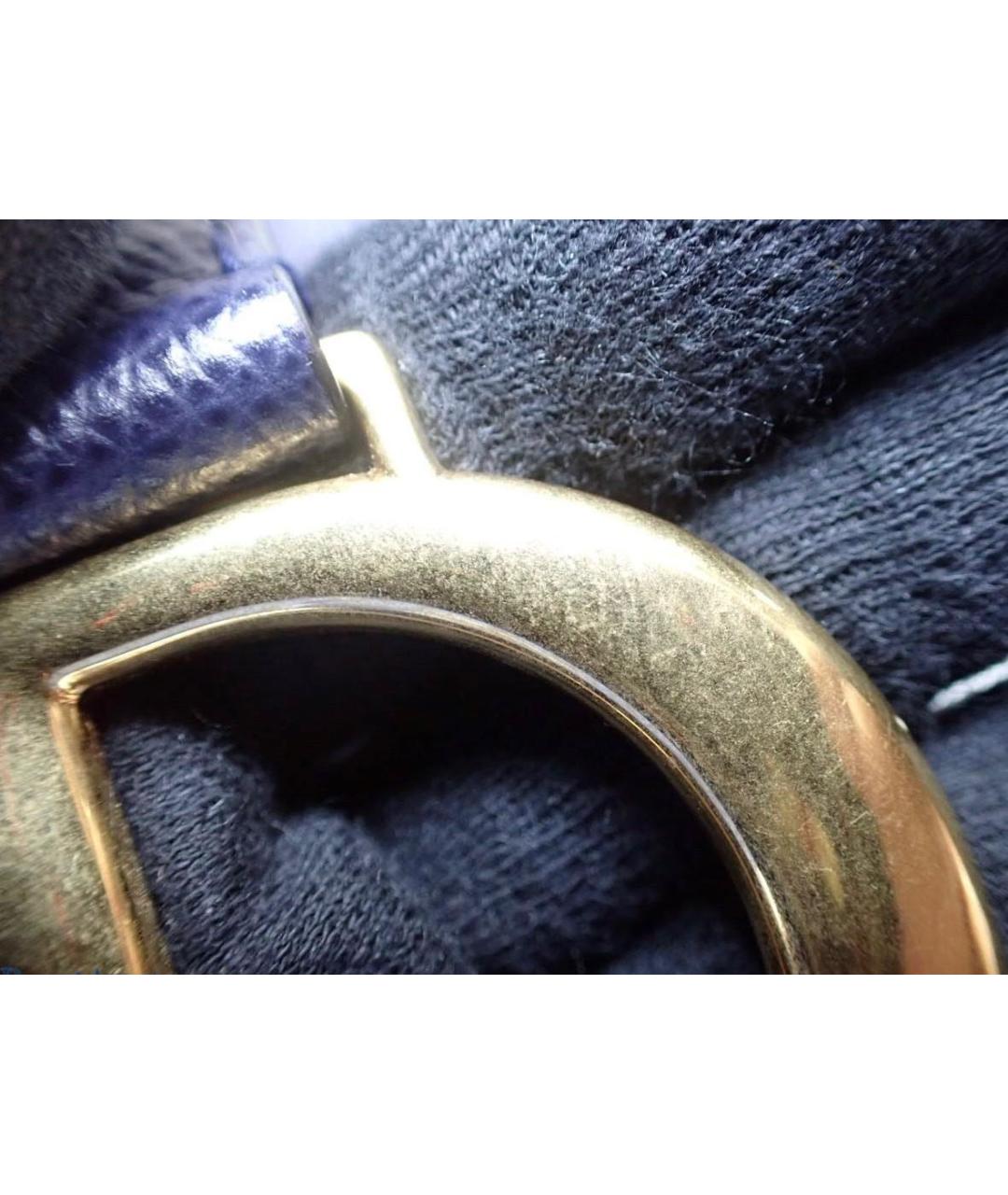 CHRISTIAN DIOR Темно-синяя кожаная сумка через плечо, фото 7