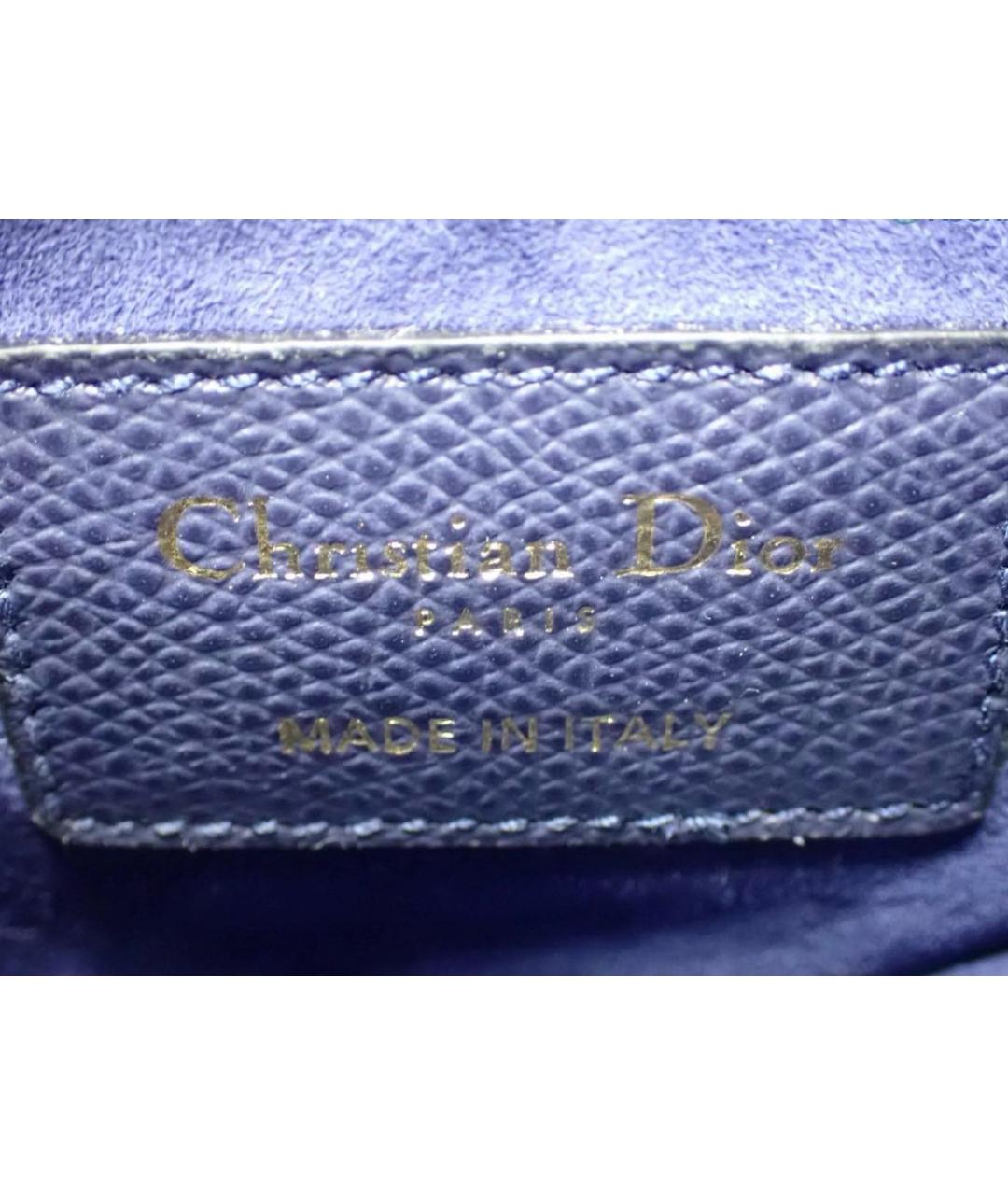 CHRISTIAN DIOR Темно-синяя кожаная сумка через плечо, фото 8