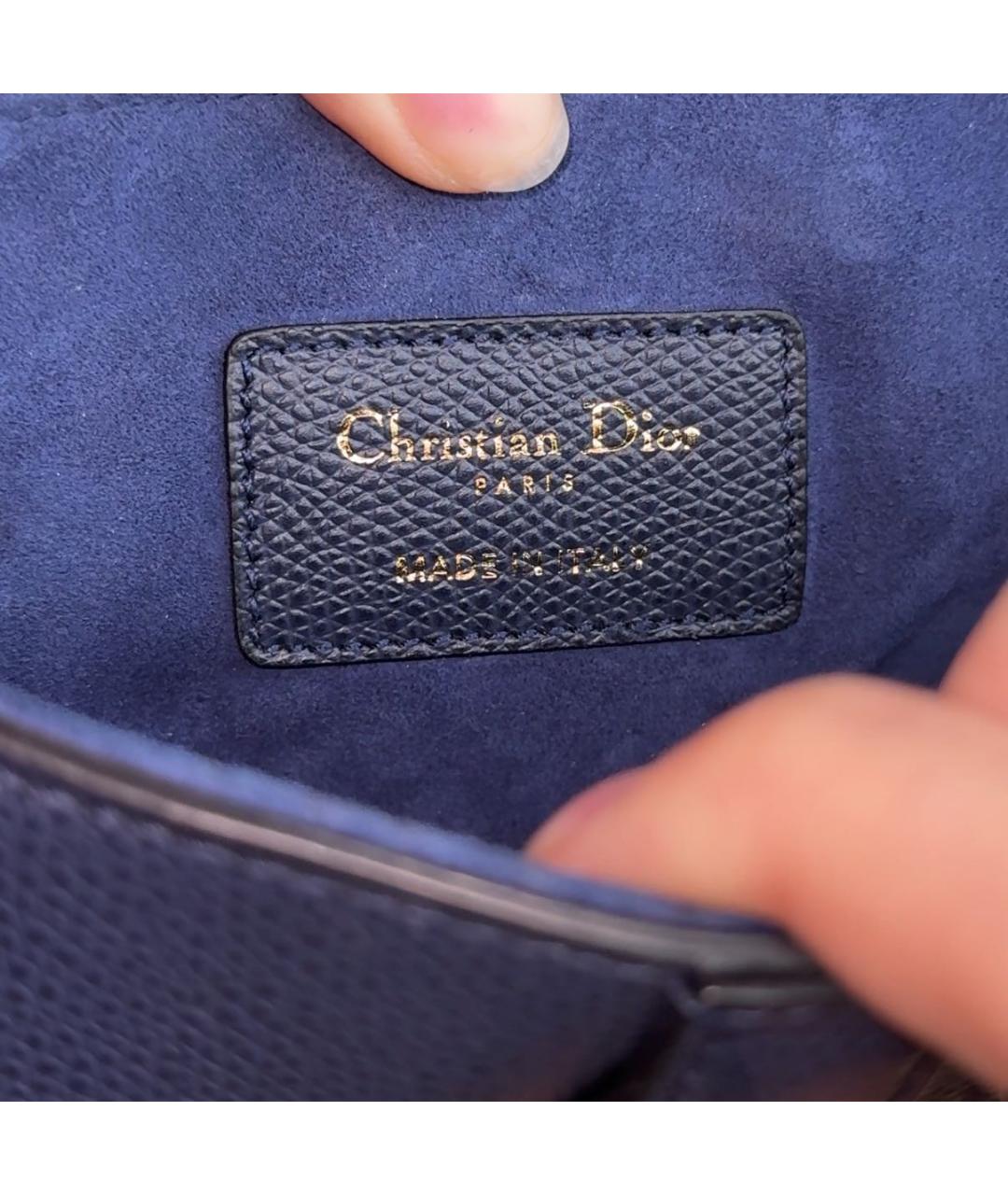 CHRISTIAN DIOR Темно-синяя кожаная сумка через плечо, фото 7