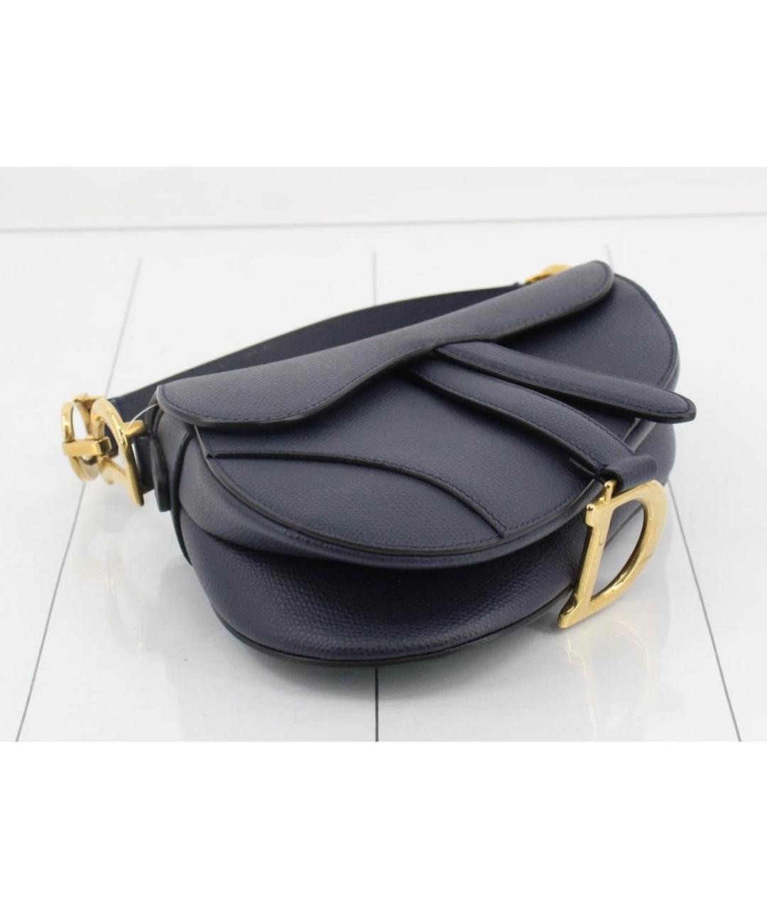 CHRISTIAN DIOR Темно-синяя кожаная сумка через плечо, фото 2
