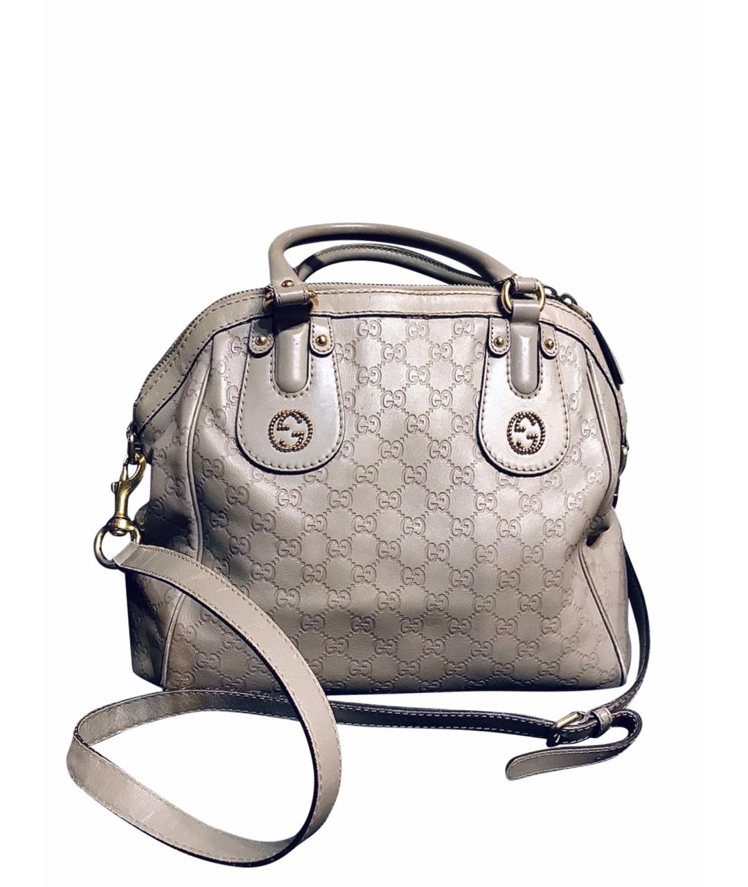 GUCCI Антрацитовая кожаная сумка с короткими ручками, фото 9