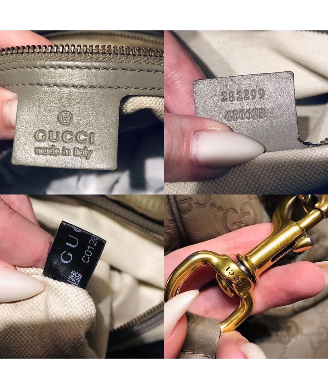 GUCCI Антрацитовая кожаная сумка с короткими ручками, фото 4