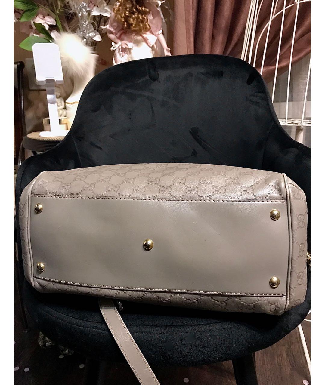 GUCCI Антрацитовая кожаная сумка с короткими ручками, фото 3