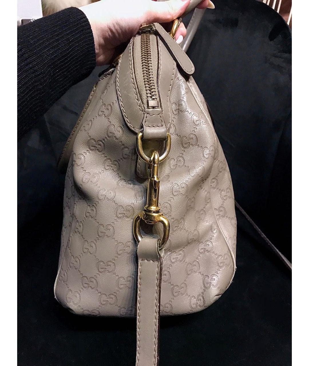 GUCCI Антрацитовая кожаная сумка с короткими ручками, фото 2