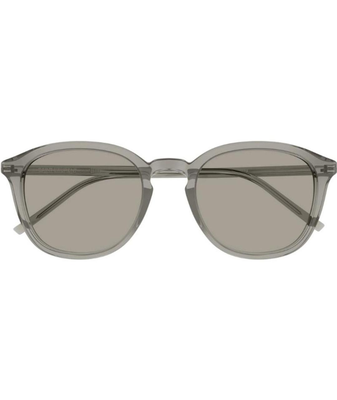 SAINT LAURENT Коричневые пластиковые солнцезащитные очки, фото 2