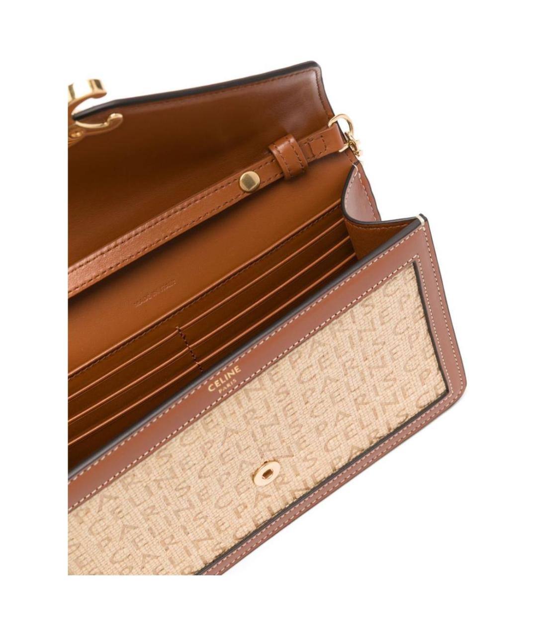 CELINE Бежевая тканевая сумка через плечо, фото 3