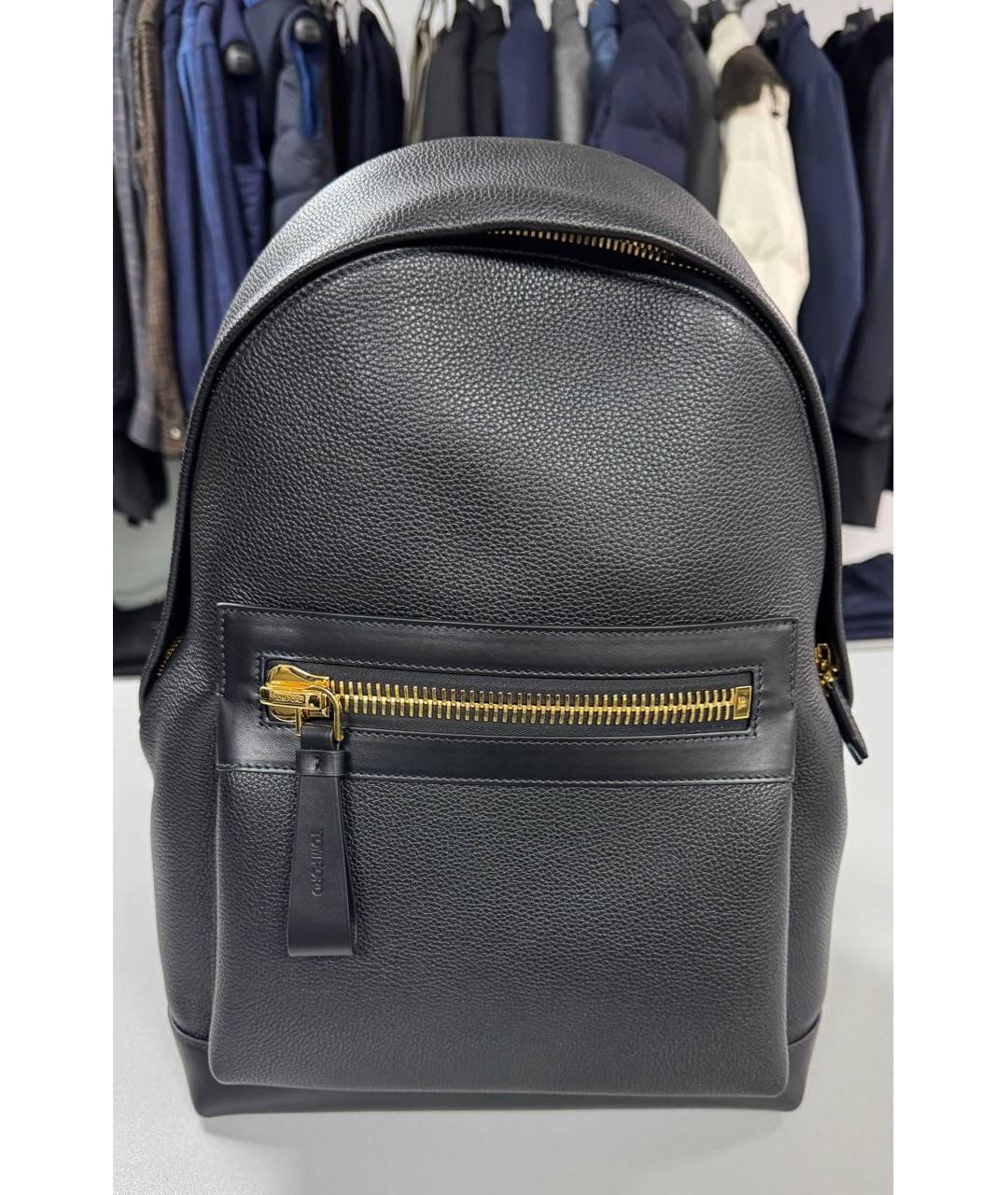 TOM FORD Черный кожаный рюкзак, фото 4