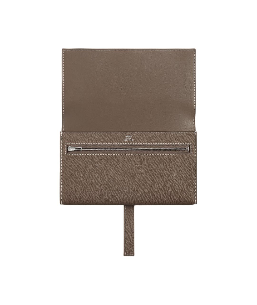 HERMES Серый кожаный кошелек, фото 2