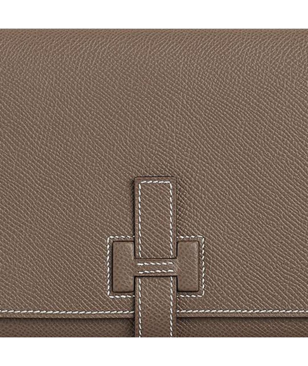 HERMES Серый кожаный кошелек, фото 3
