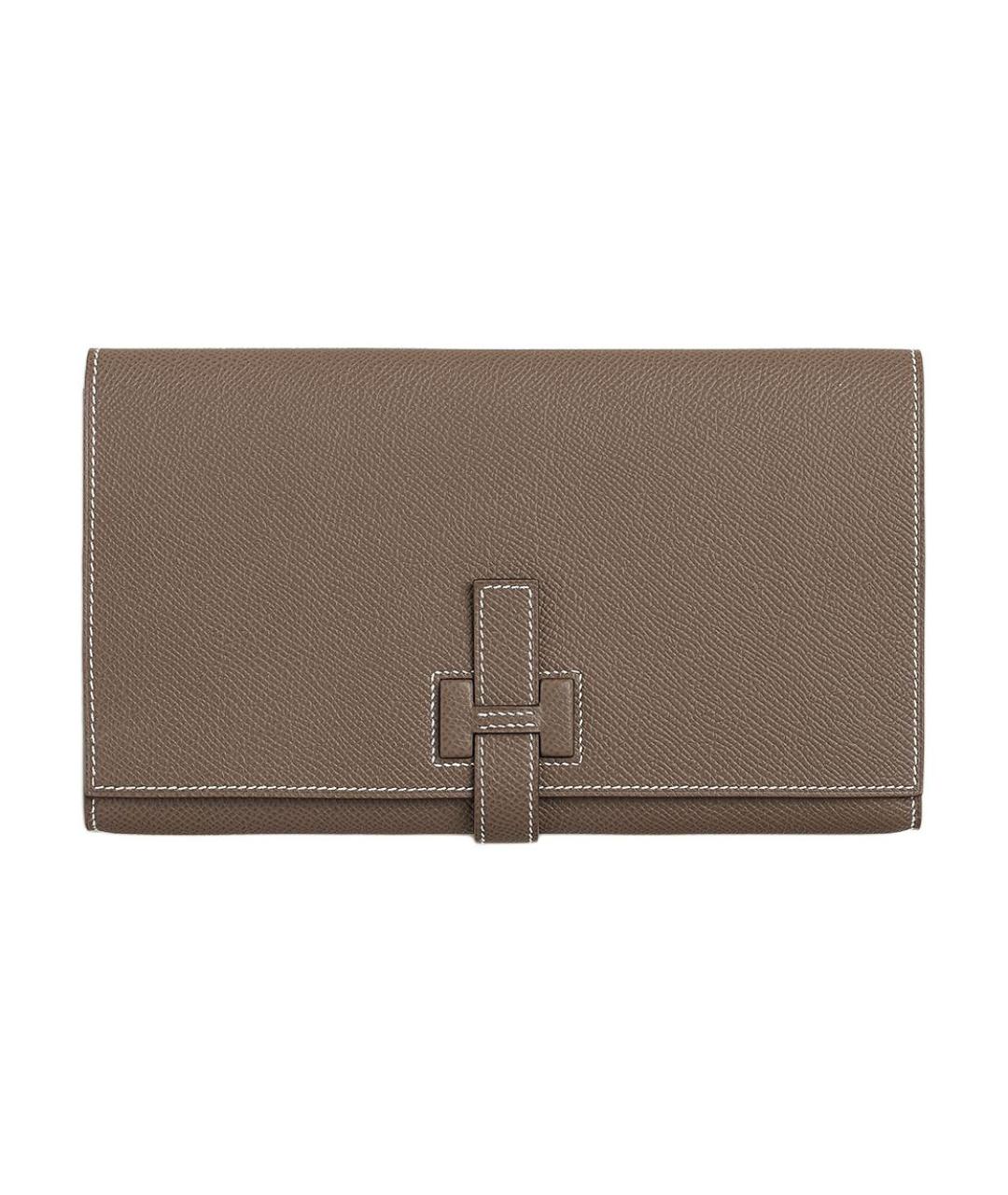 HERMES Серый кожаный кошелек, фото 1