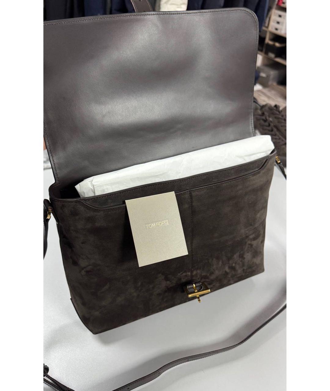 TOM FORD Коричневая замшевая сумка на плечо, фото 4
