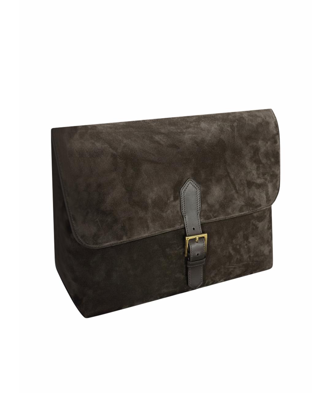 TOM FORD Коричневая замшевая сумка на плечо, фото 1