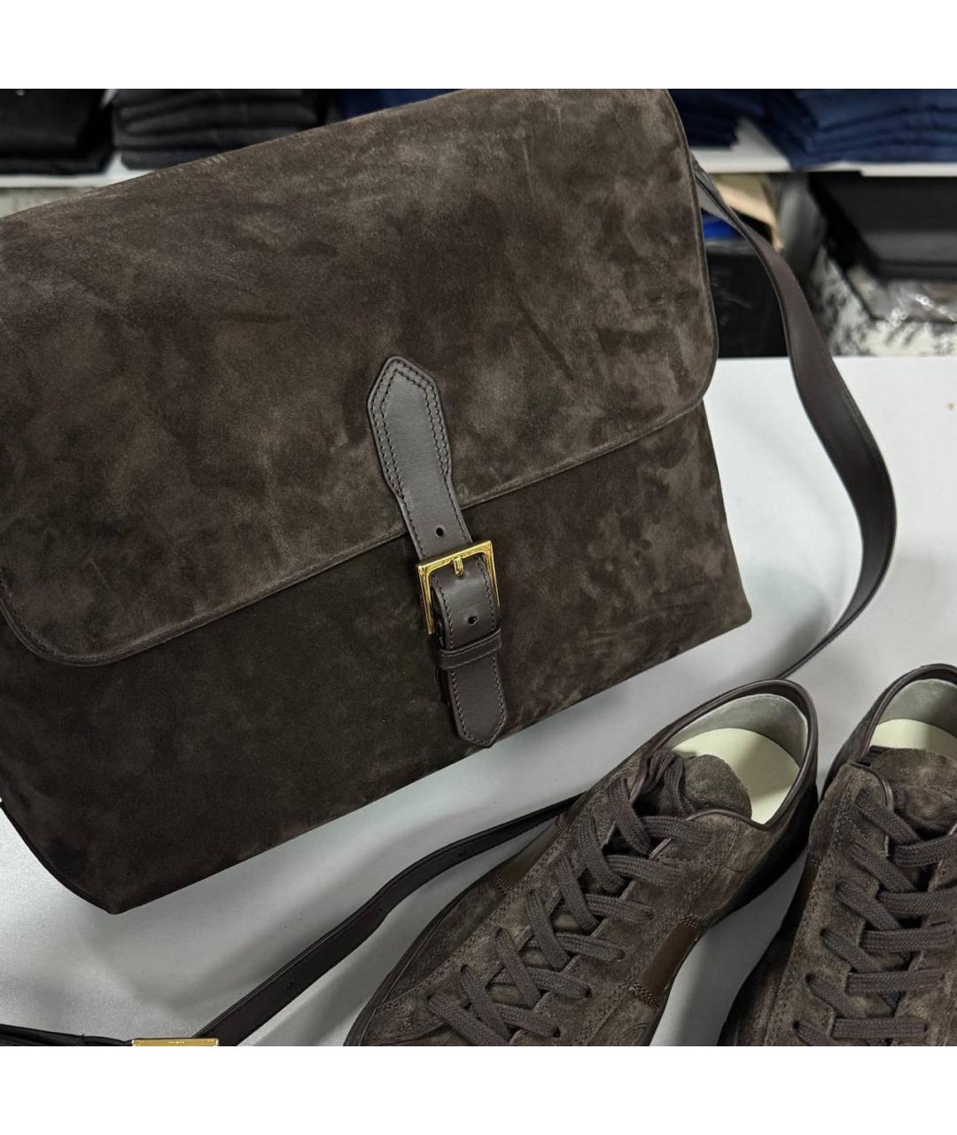 TOM FORD Коричневая замшевая сумка на плечо, фото 8