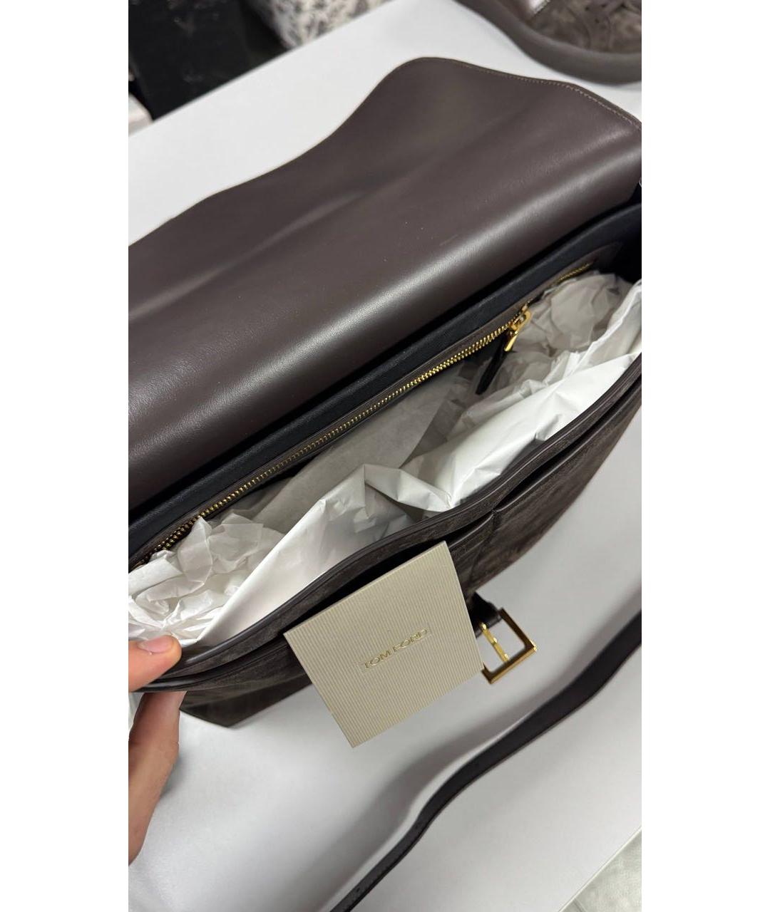 TOM FORD Коричневая замшевая сумка на плечо, фото 5