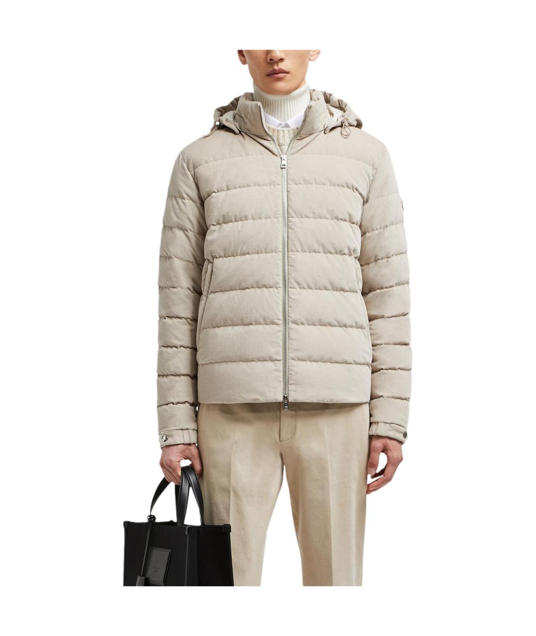 MONCLER Бежевый пуховик, фото 2