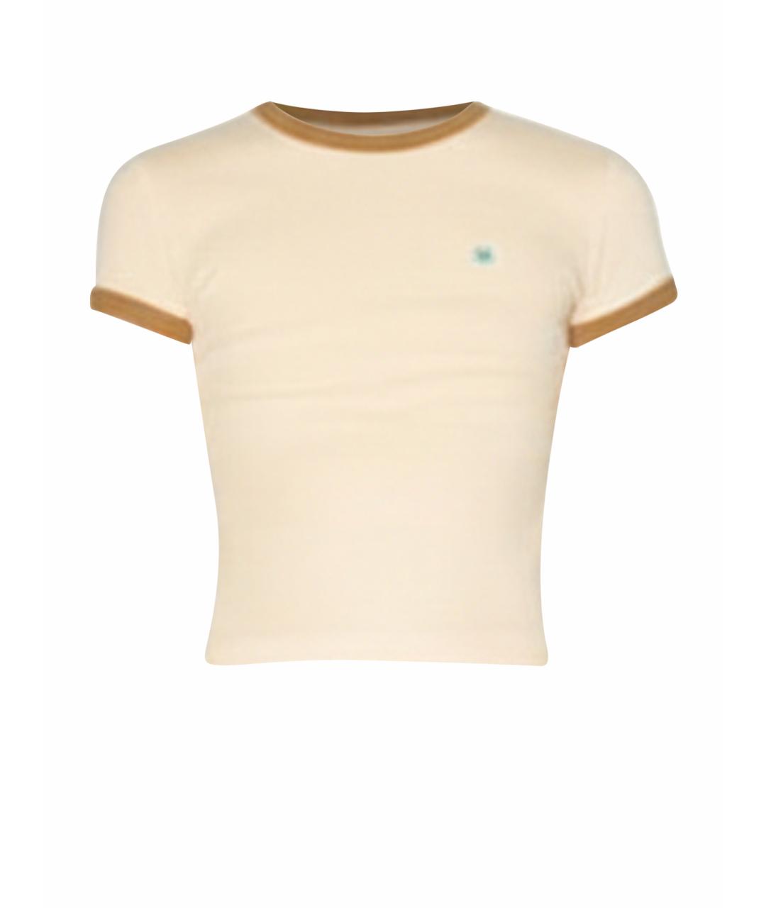 ACNE STUDIOS Бежевая хлопковая футболка, фото 1