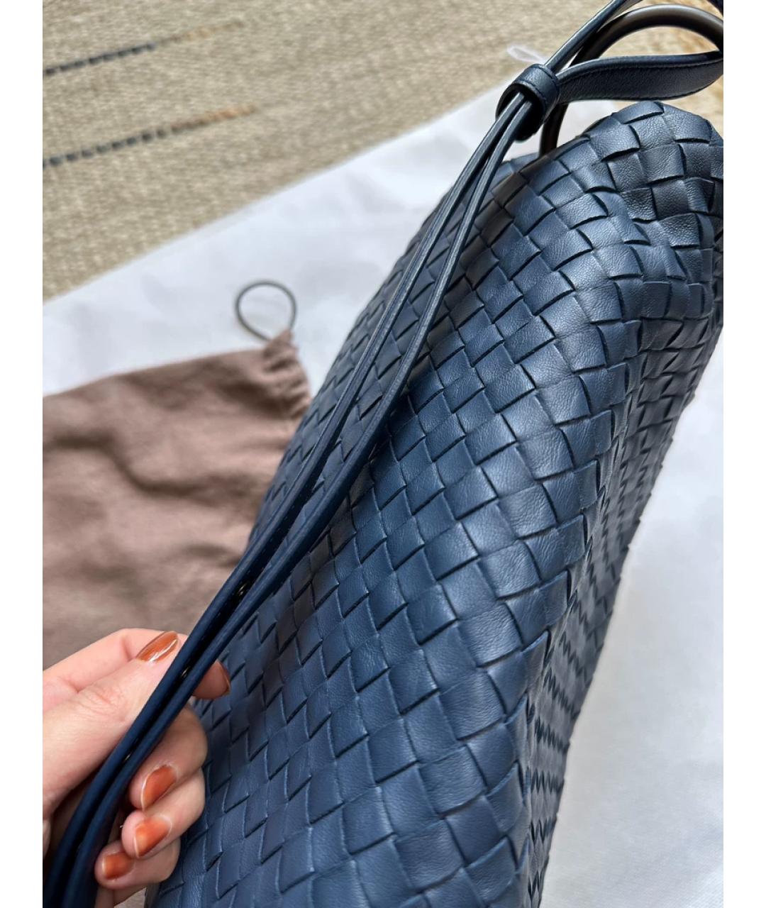 BOTTEGA VENETA Темно-синяя сумка с короткими ручками, фото 8