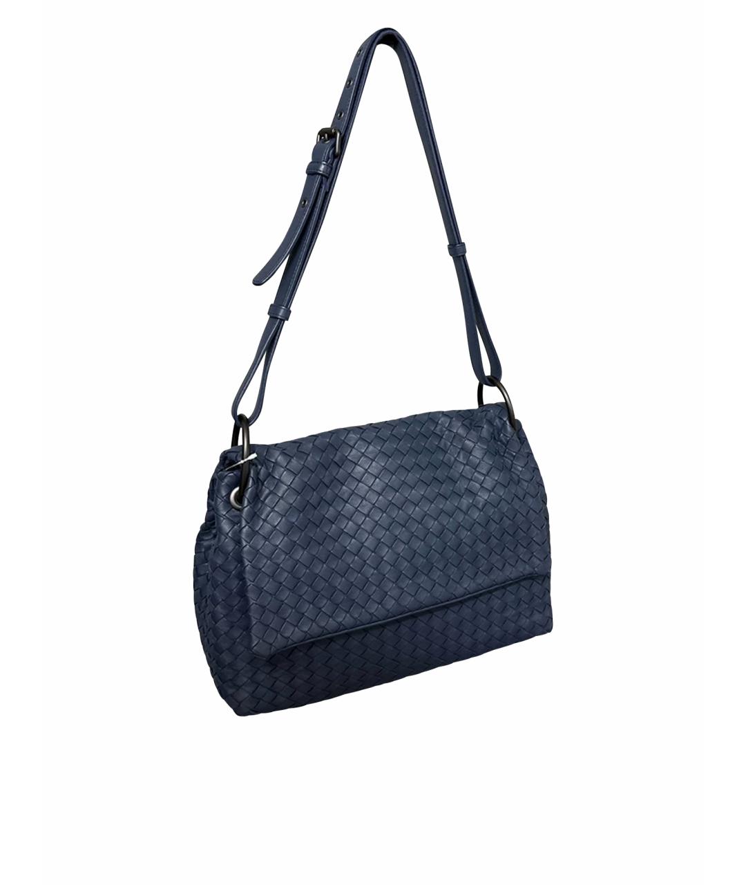 BOTTEGA VENETA Темно-синяя сумка с короткими ручками, фото 10