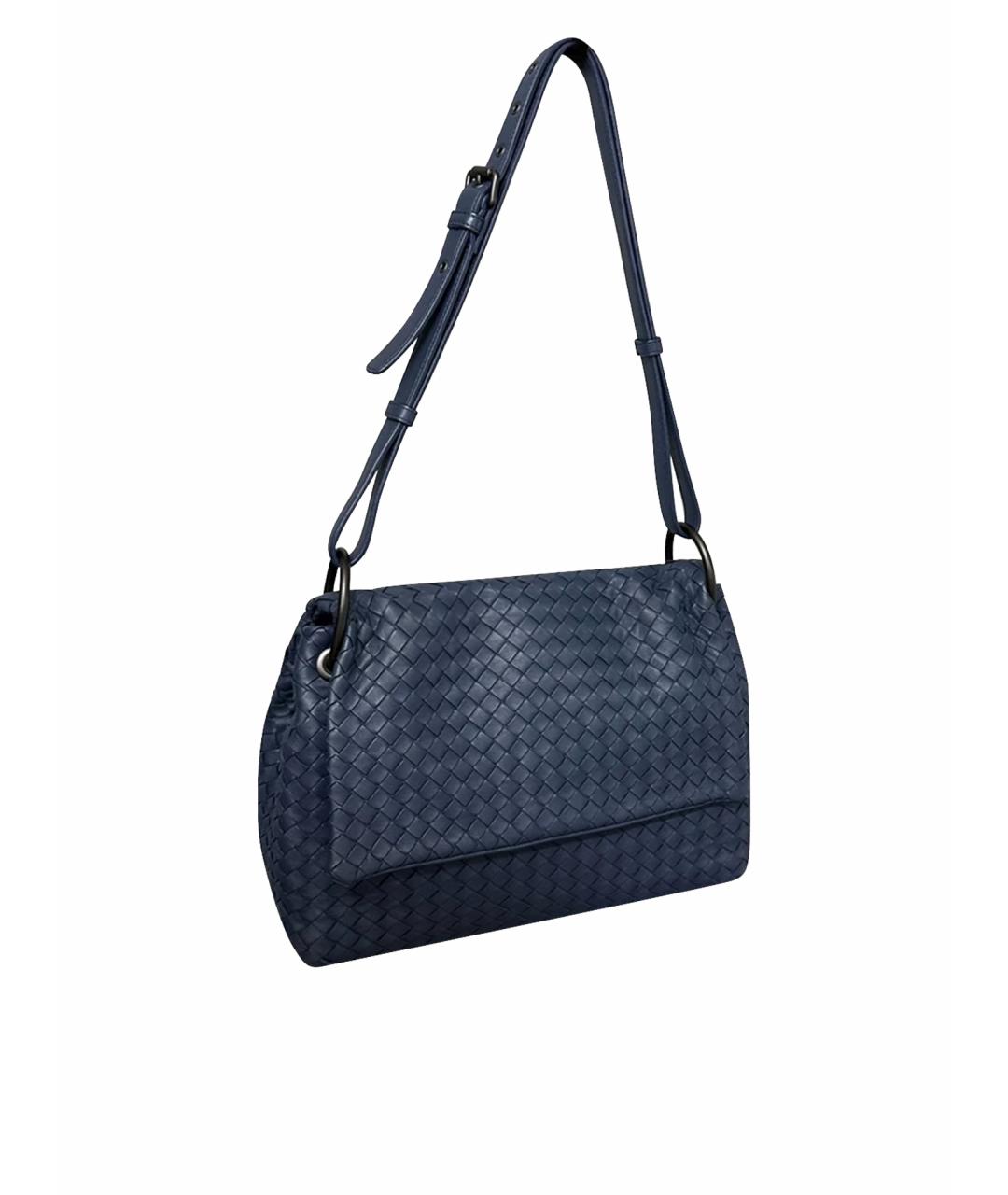 BOTTEGA VENETA Темно-синяя сумка с короткими ручками, фото 1