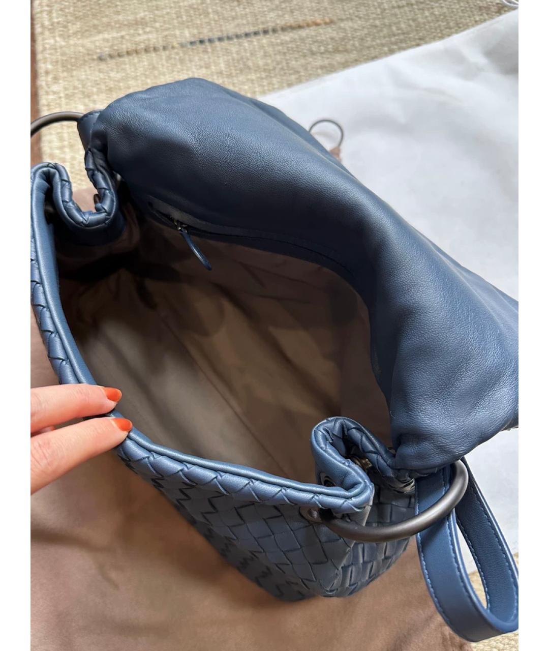 BOTTEGA VENETA Темно-синяя сумка с короткими ручками, фото 7