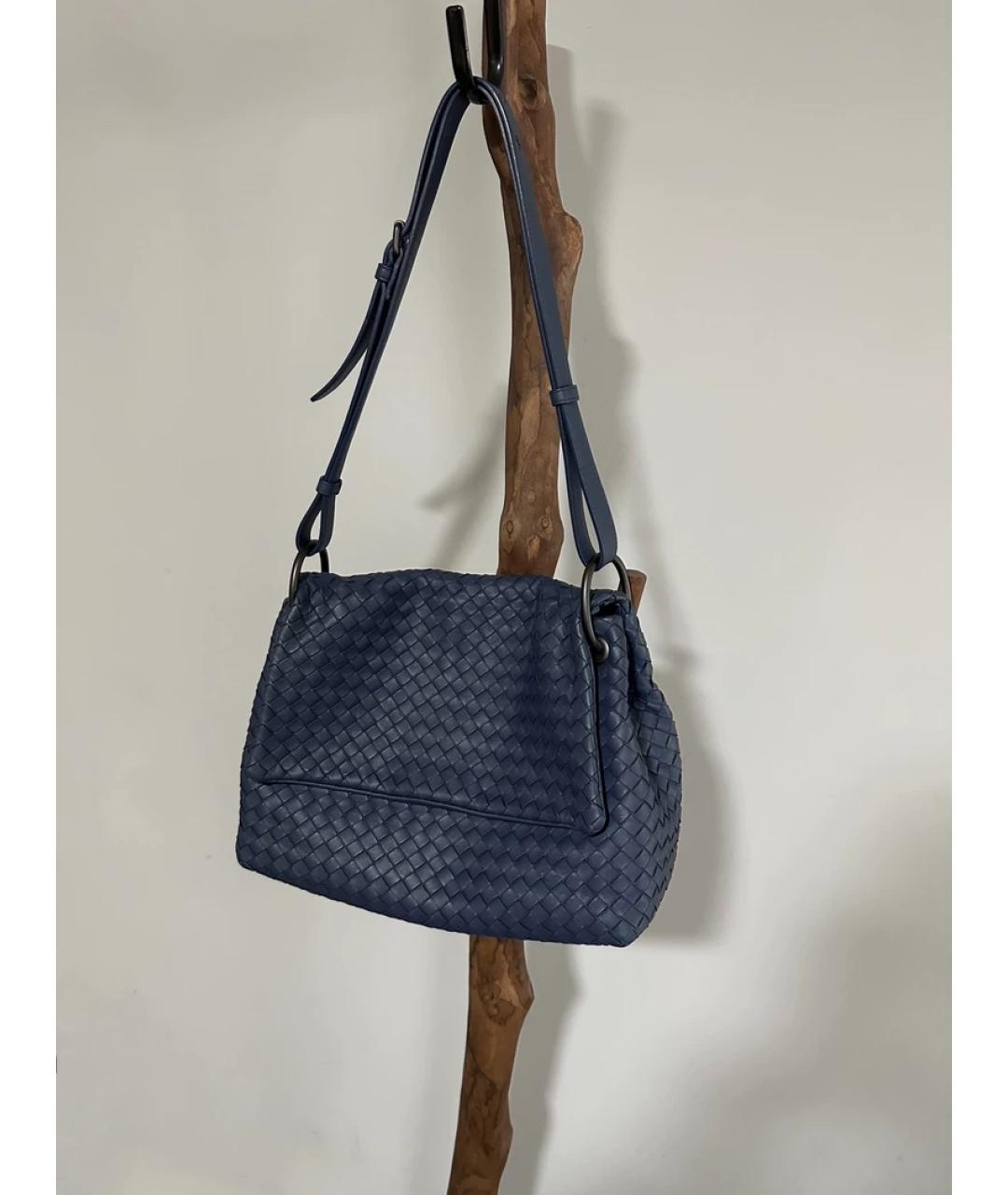 BOTTEGA VENETA Темно-синяя сумка с короткими ручками, фото 9