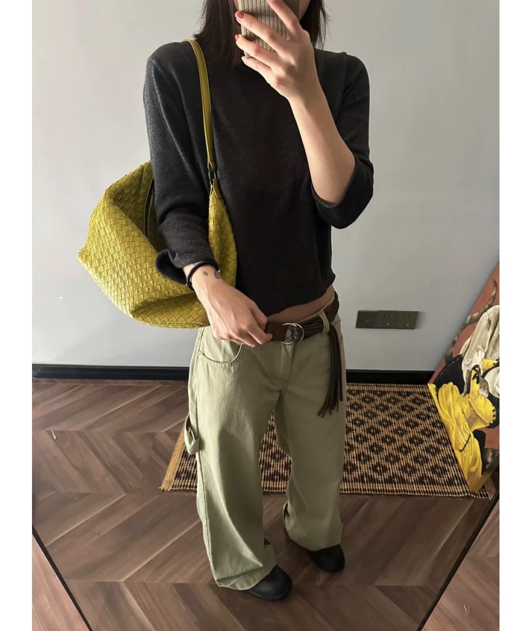 BOTTEGA VENETA Горчичная сумка с короткими ручками, фото 3