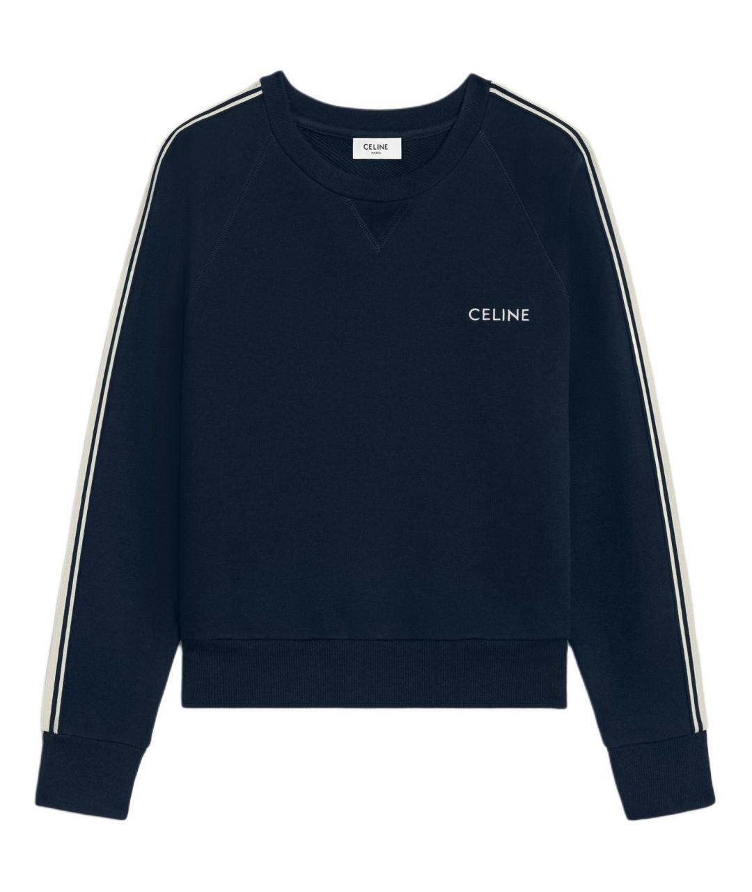 CELINE Темно-синий хлопковый джемпер / свитер, фото 1