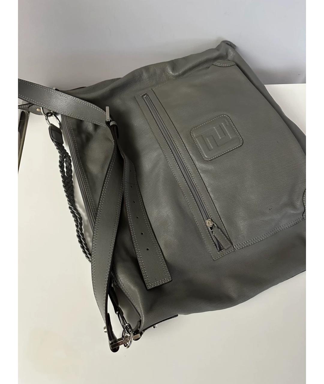 FENDI Серая сумка с короткими ручками, фото 5
