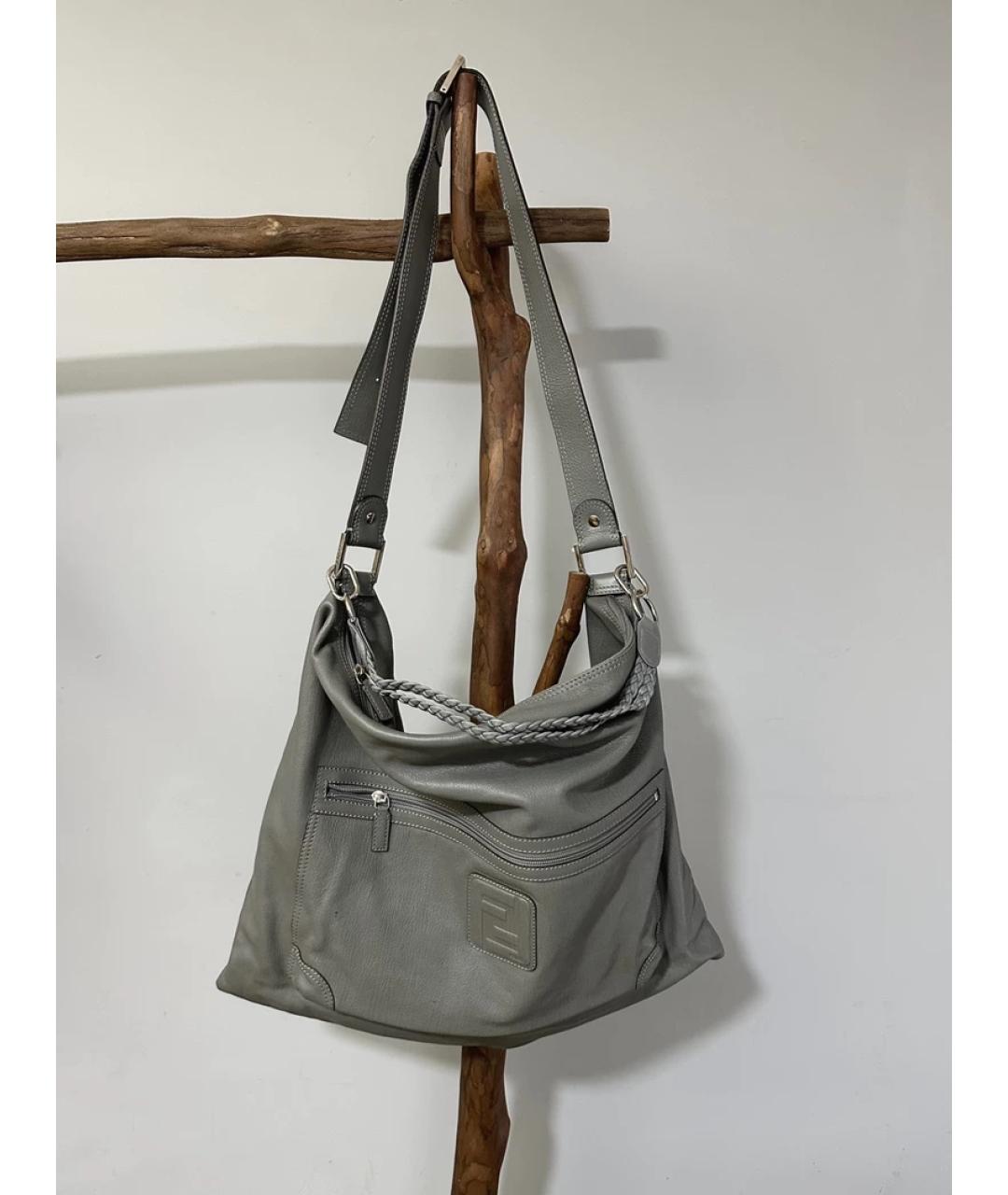 FENDI Серая сумка с короткими ручками, фото 10