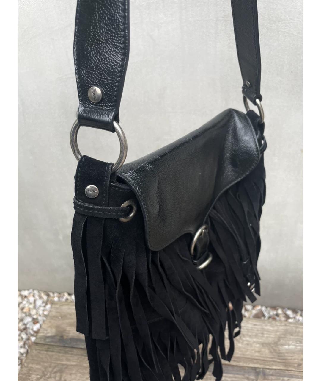 SAINT LAURENT Серая замшевая сумка с короткими ручками, фото 3