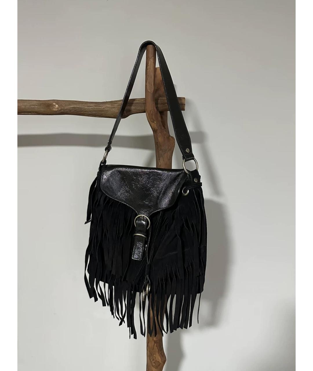 SAINT LAURENT Серая замшевая сумка с короткими ручками, фото 10