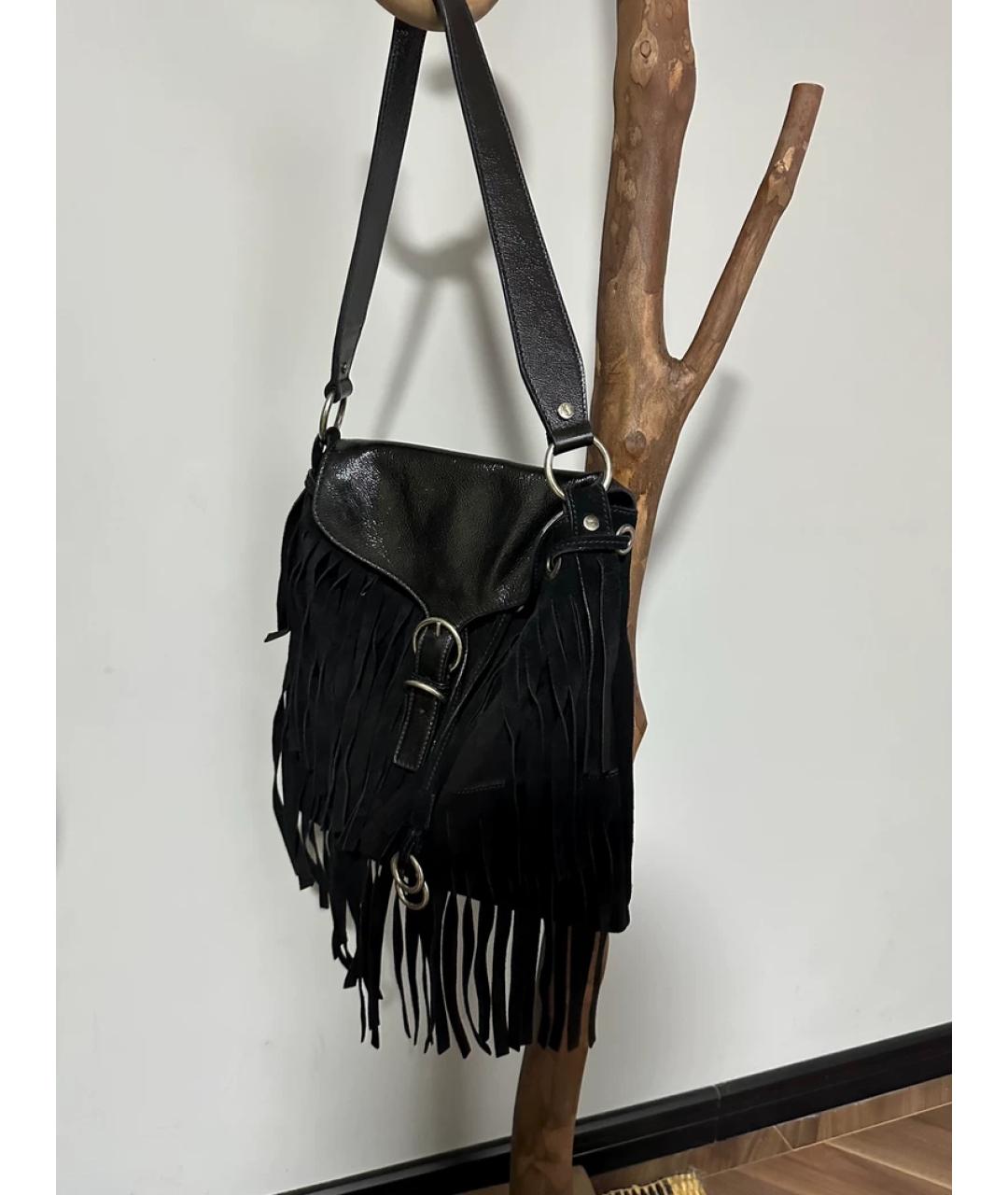 SAINT LAURENT Серая замшевая сумка с короткими ручками, фото 9