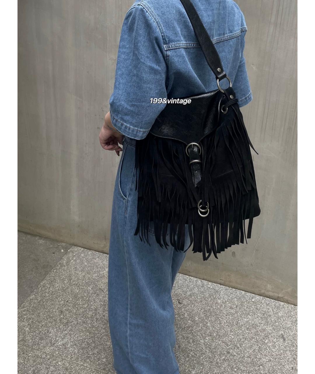 SAINT LAURENT Серая замшевая сумка с короткими ручками, фото 5