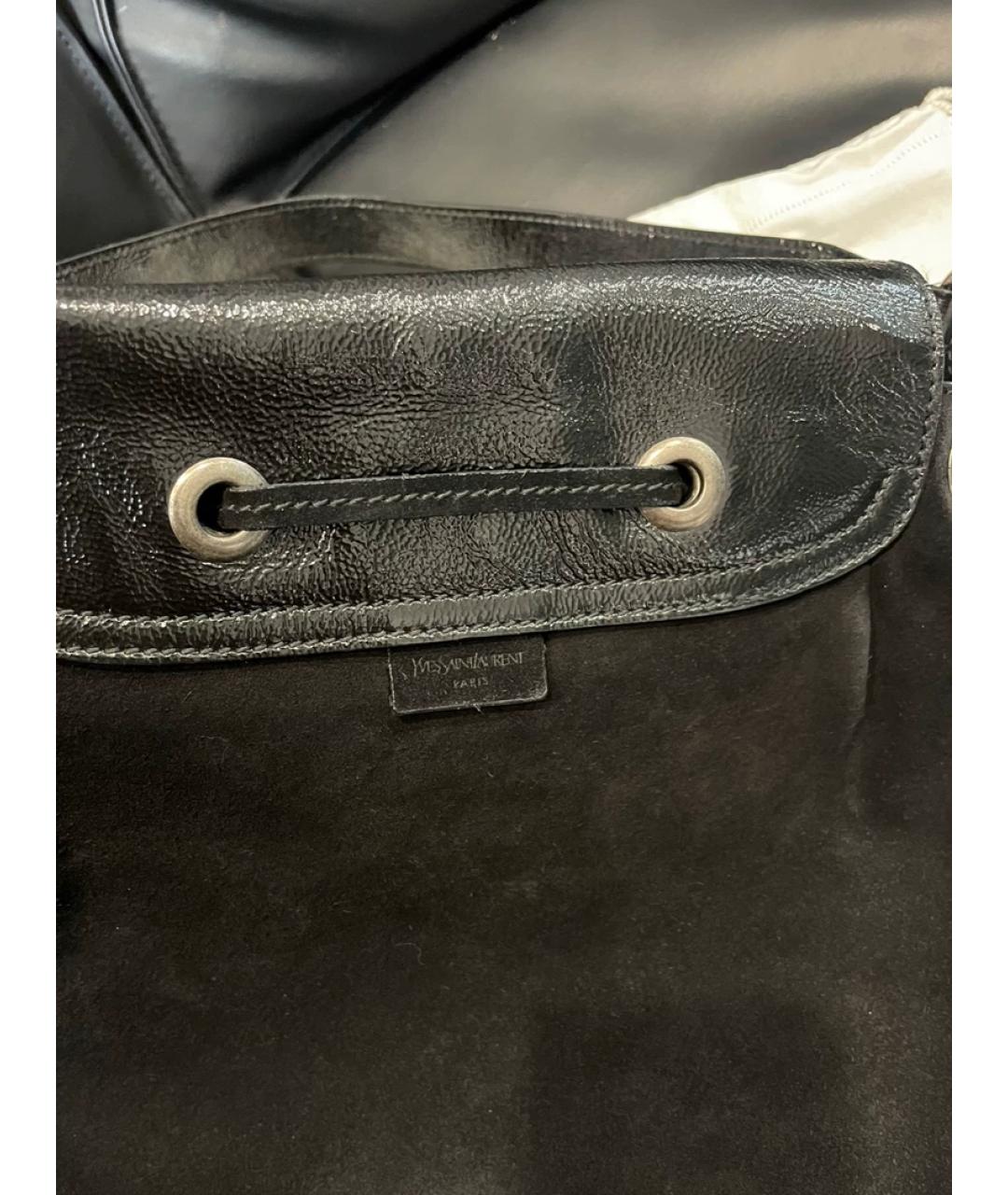 SAINT LAURENT Серая замшевая сумка с короткими ручками, фото 6