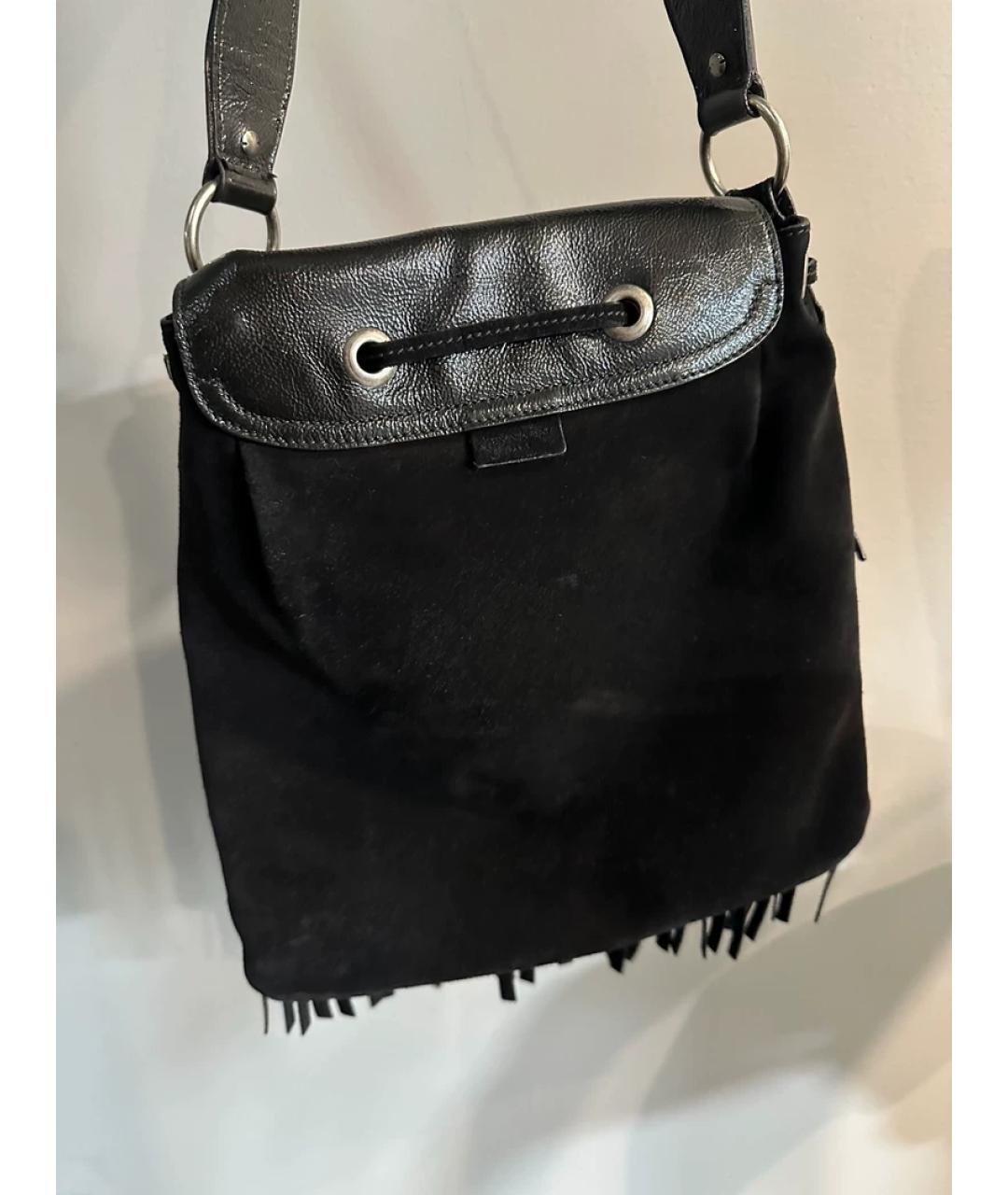 SAINT LAURENT Серая замшевая сумка с короткими ручками, фото 4