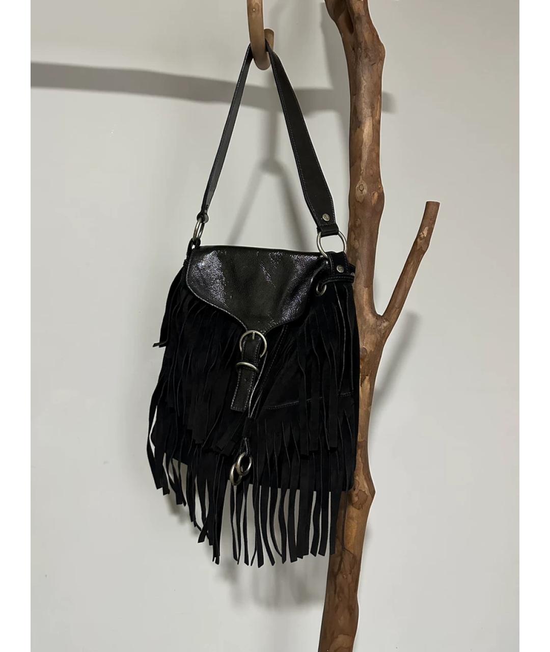 SAINT LAURENT Серая замшевая сумка с короткими ручками, фото 2