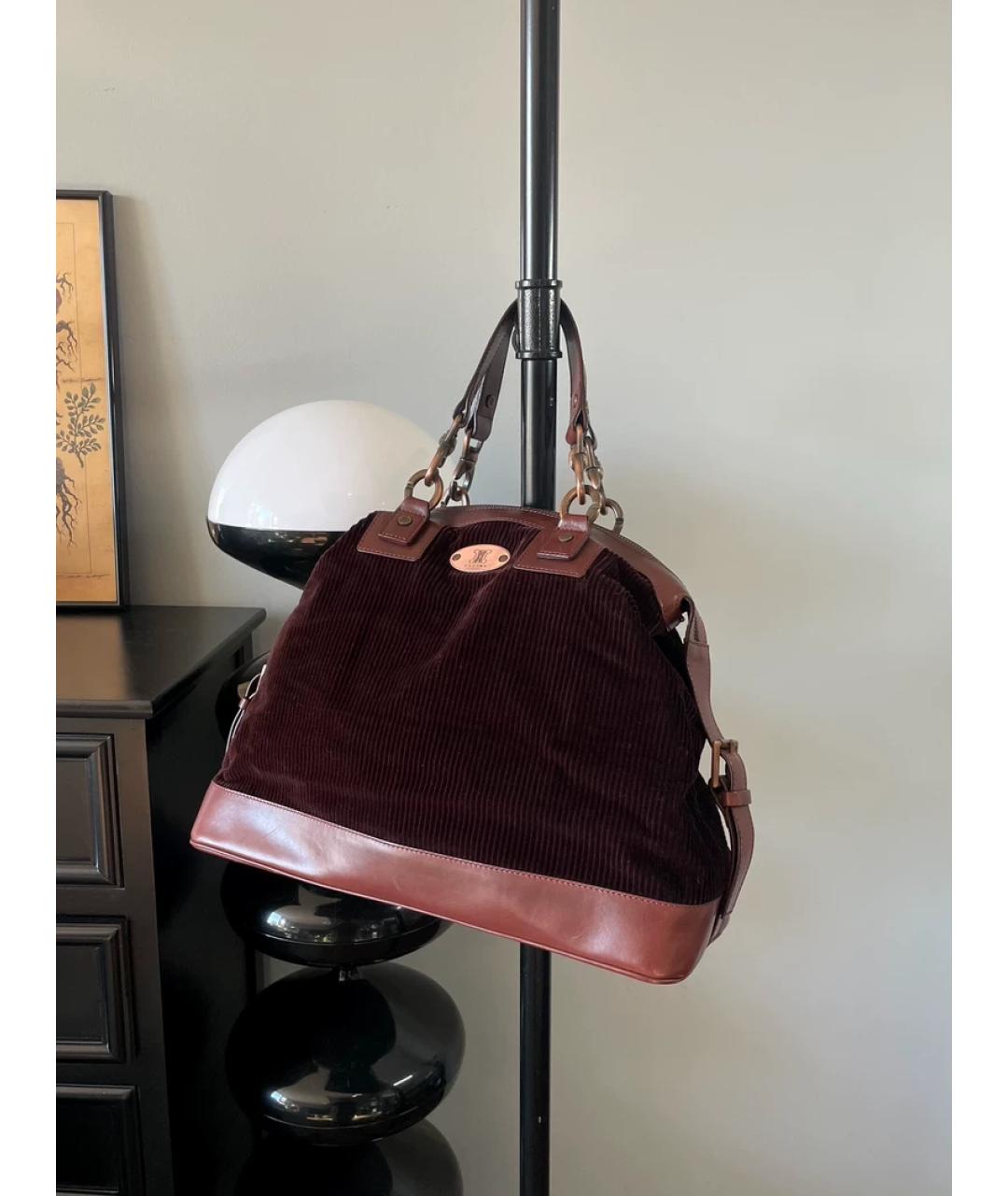 CELINE Бордовая кожаная сумка с короткими ручками, фото 5