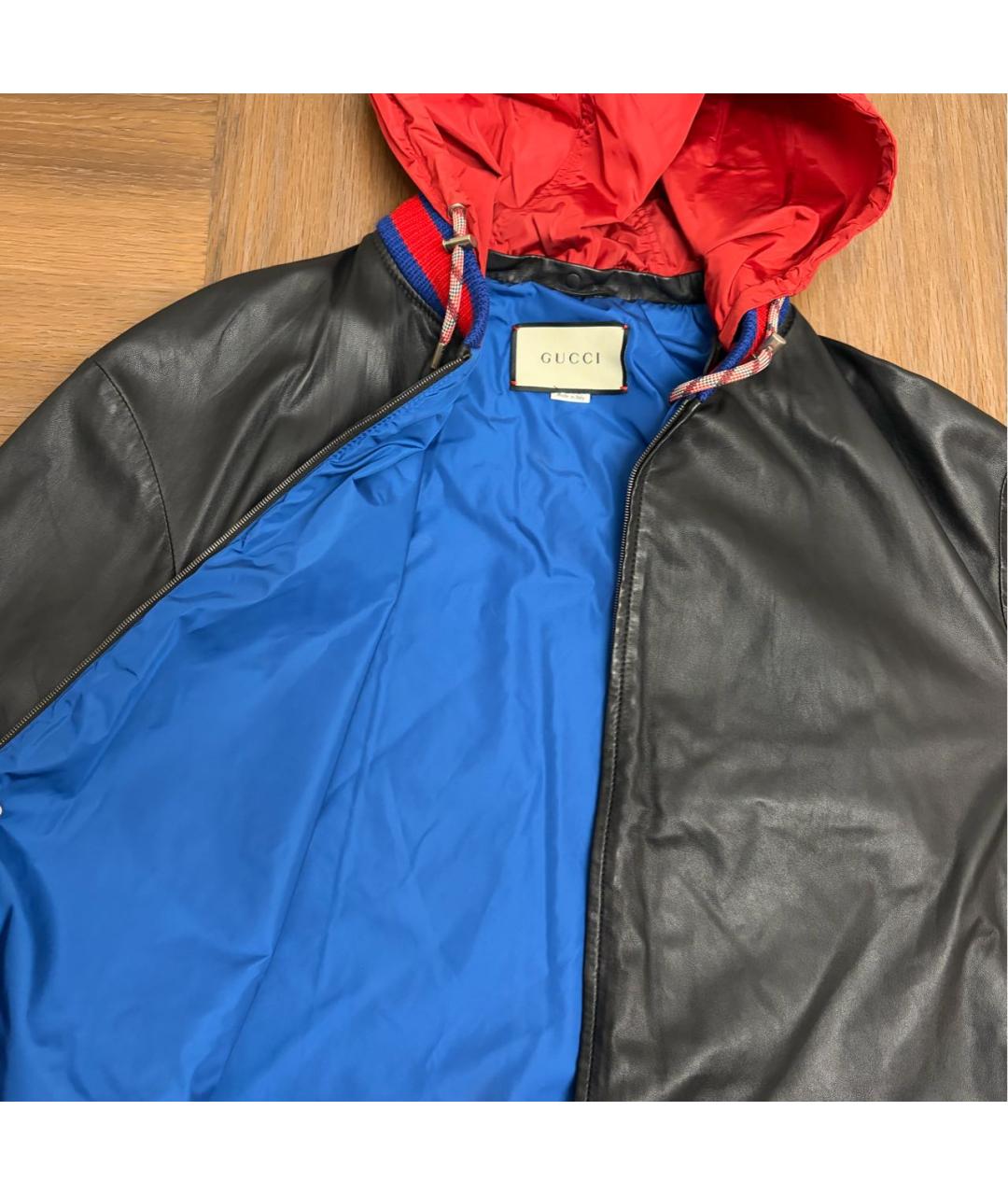GUCCI Черная кожаная куртка, фото 3