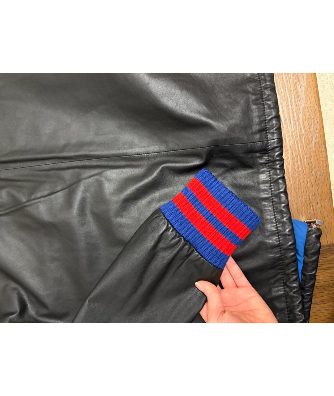 GUCCI Черная кожаная куртка, фото 5