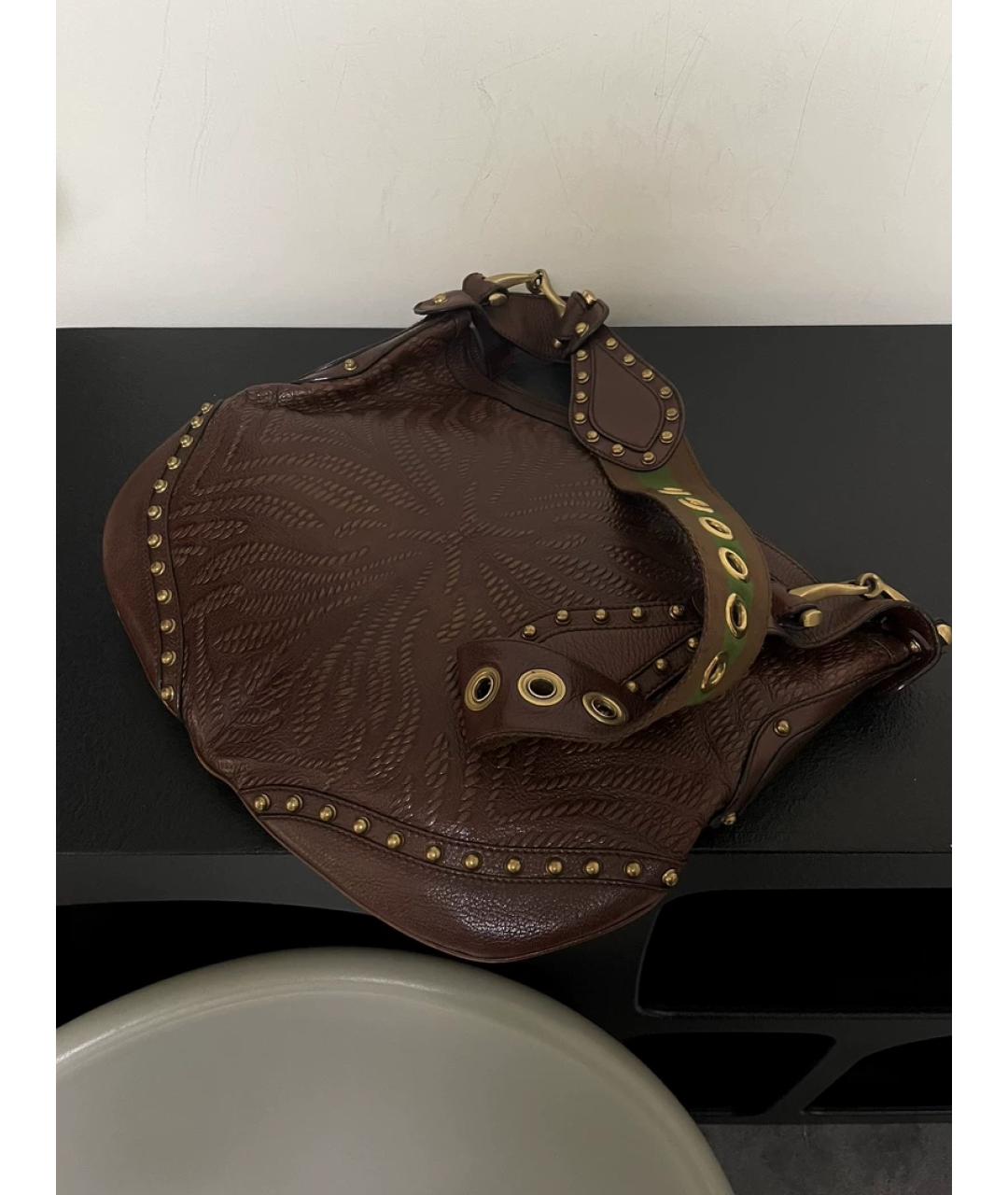 GUCCI Желтая кожаная сумка с короткими ручками, фото 2