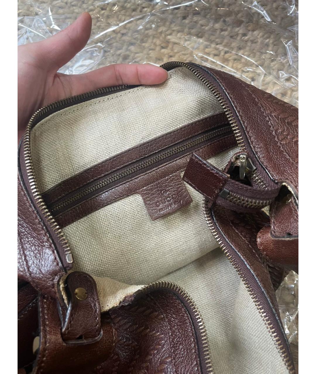 GUCCI Желтая кожаная сумка с короткими ручками, фото 8