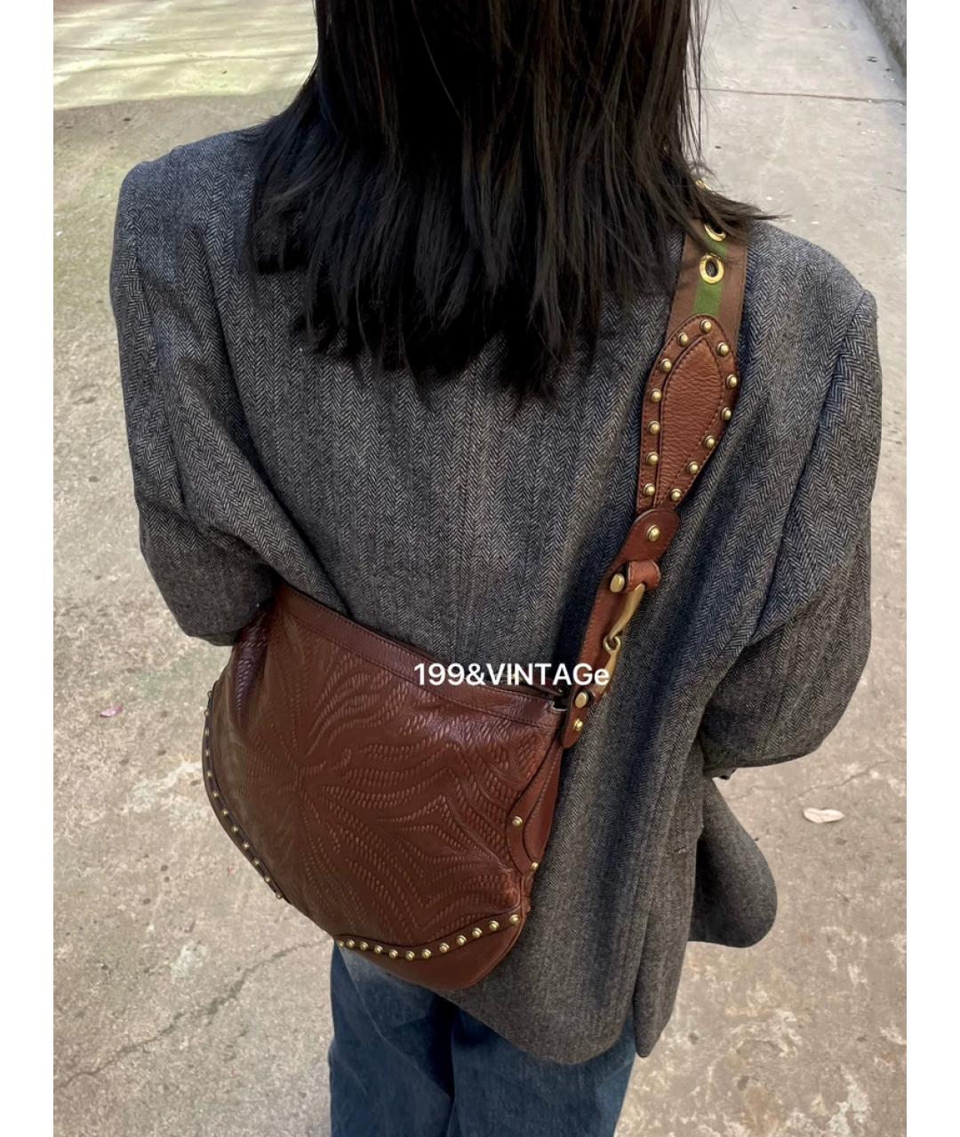 GUCCI Желтая кожаная сумка с короткими ручками, фото 4