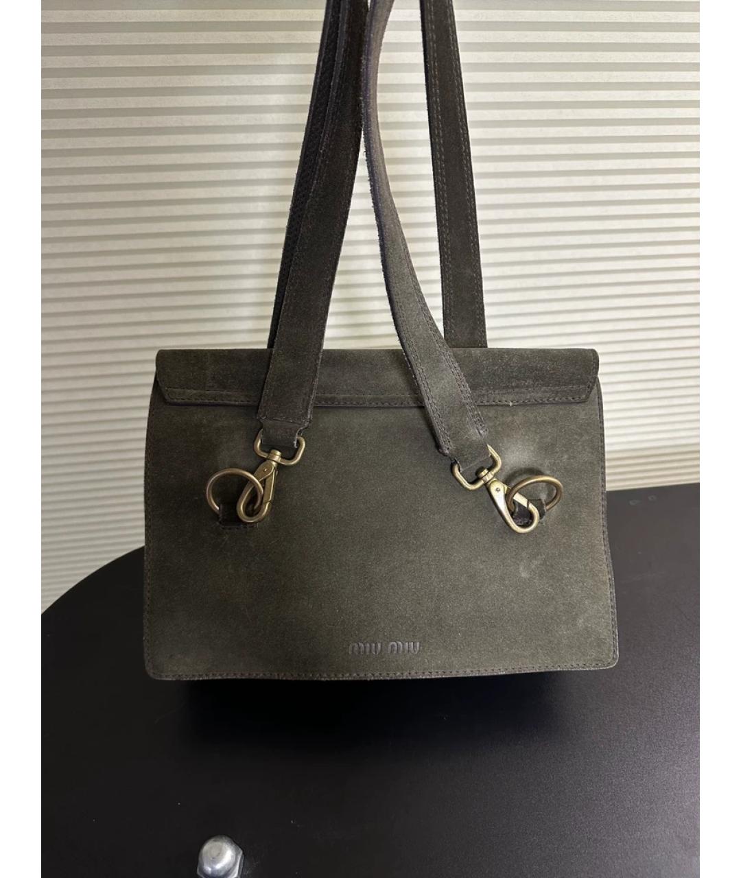 MIU MIU Бежевая льняная сумка с короткими ручками, фото 2