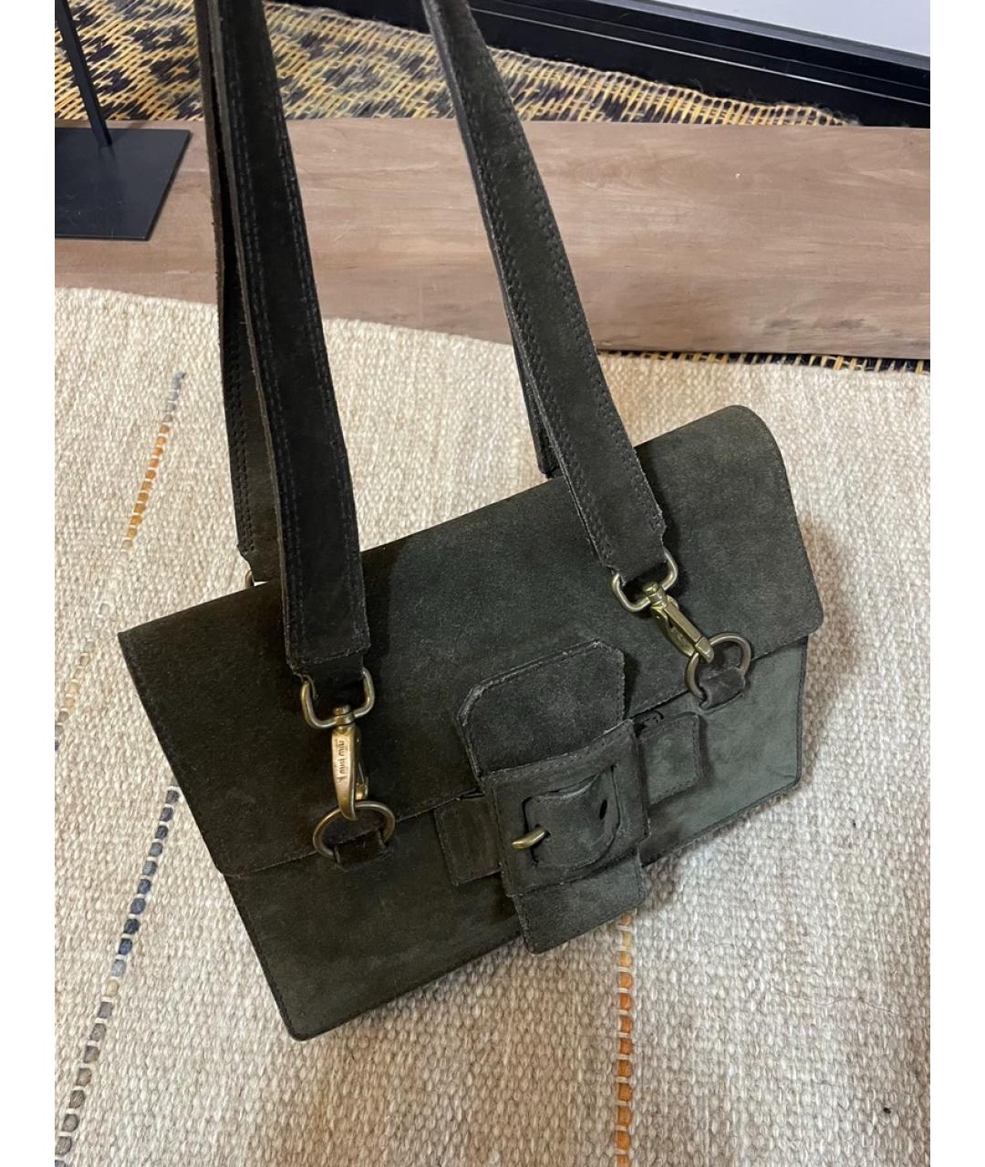 MIU MIU Бежевая льняная сумка с короткими ручками, фото 4